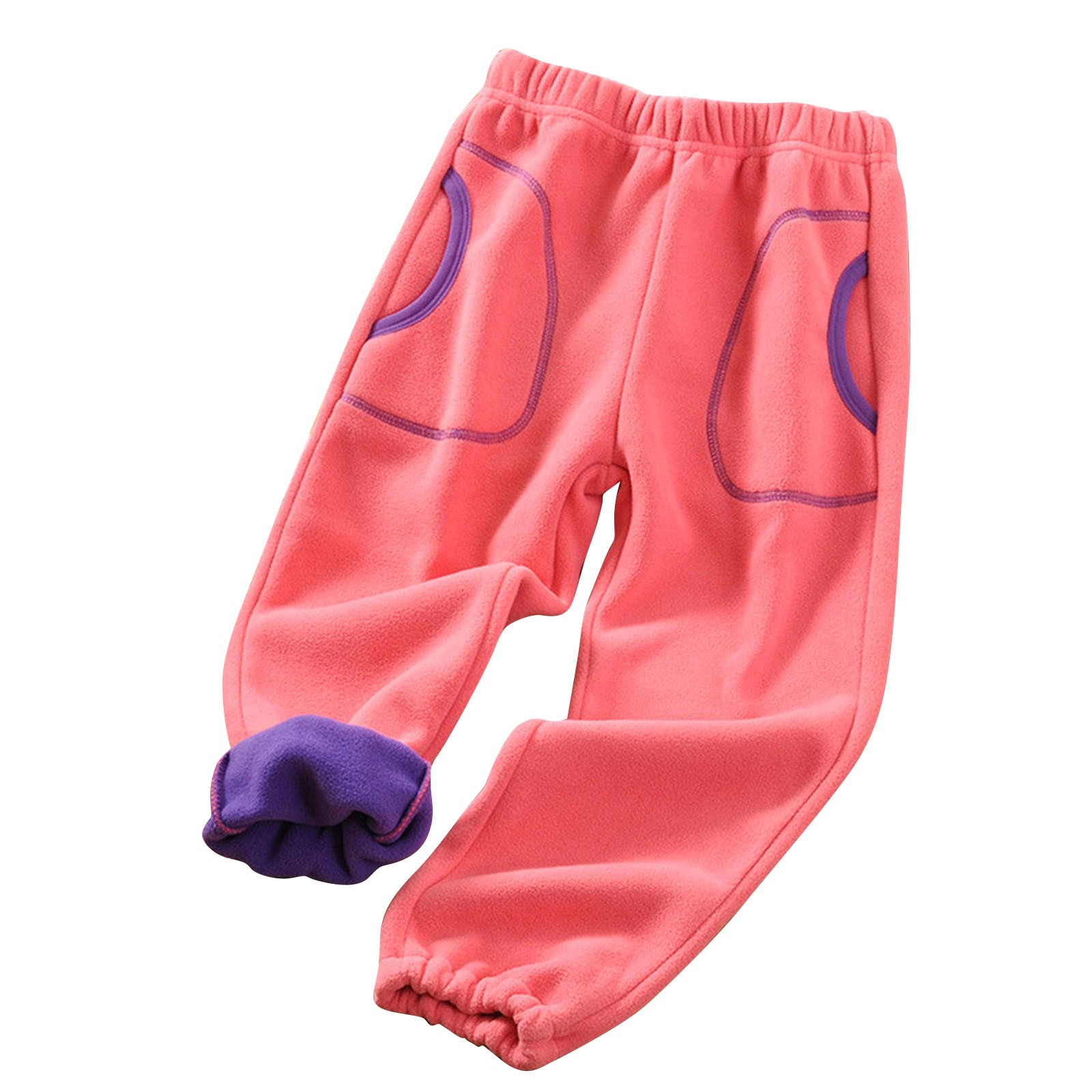 Jgppe Baby Boy Girl Warm Pants Thicken Fleece Soft Elastic Waist Baggy Pull on Sweatpants Winter Fall 4-14Years